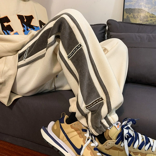 Вельветовые осенние штаны, спортивные повседневные брюки, свободный крой