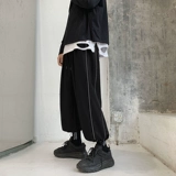 Трендовые серые спортивные штаны, на шнурках, оверсайз, большой размер, свободный прямой крой