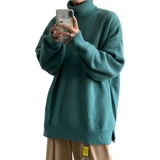 Трендовый цветной трикотажный осенний свитер для отдыха для влюбленных, оверсайз, 2020