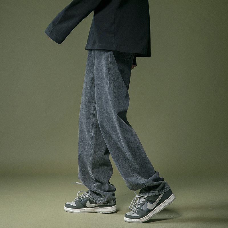 Day Series Retro Denim Jeans Men's High Street Ins Tide Cards 100 Hitch Pants Spring Summer New Straight Drum Loose Broadlegged Pants