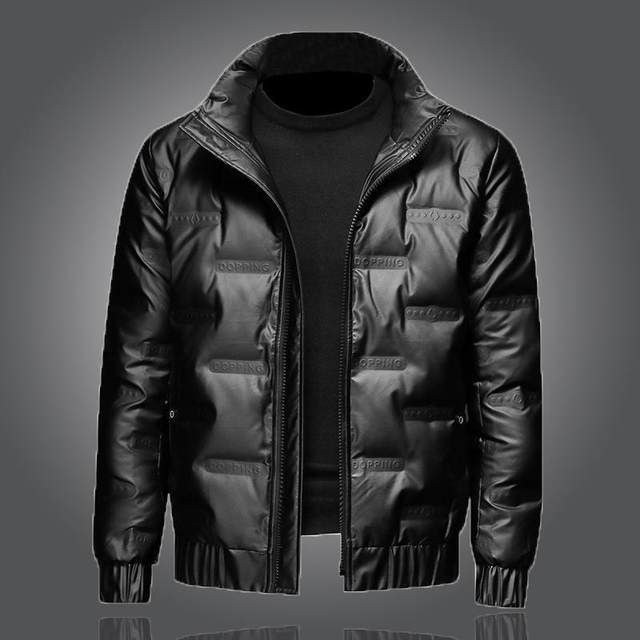 ລະດູຫນາວ thickened down jacket ຜູ້ຊາຍຄົນອັບເດດ: trendy stand-up collar shiny down jacket jacket jacket jacket ສັ້ນອົບອຸ່ນ