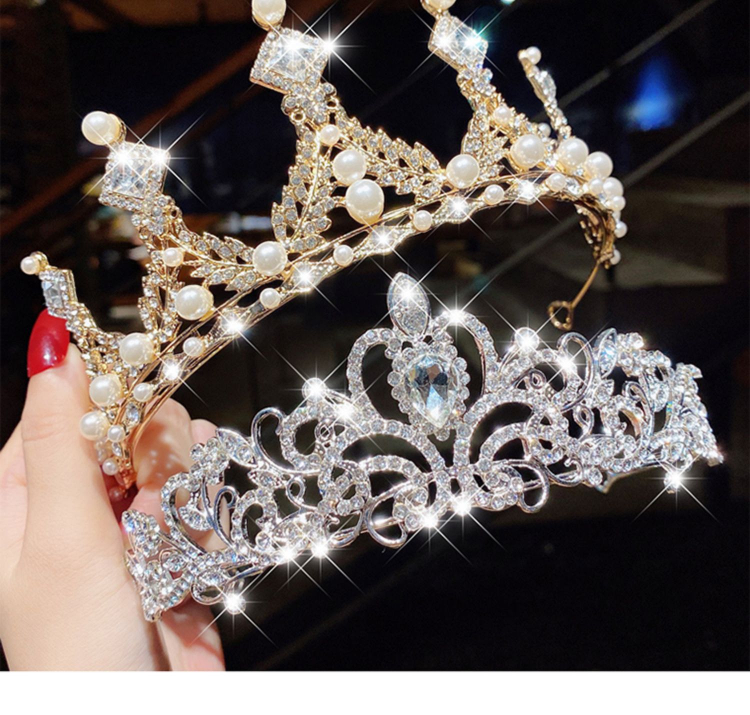 Tocado De Corona De Princesa Niños Niñas Bebé Diadema De Cristal De Corona Grande display picture 2