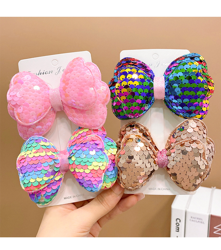 Fashion Bow Knot Cloth Sequins Hair Clip 1 Piece display picture 2