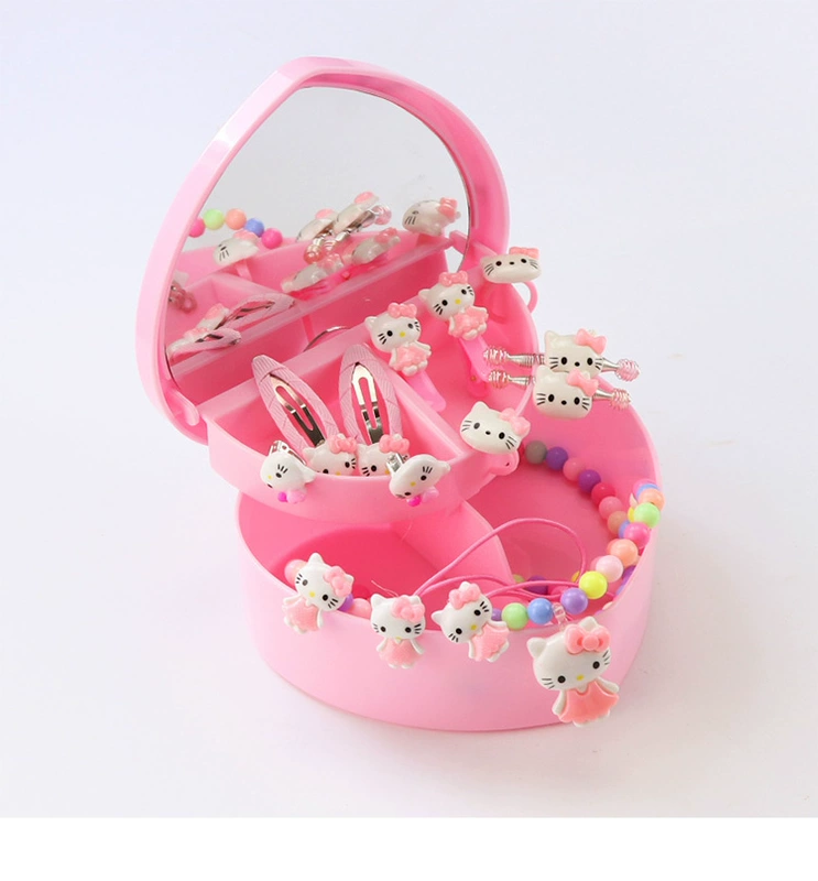 Bộ đồ trang sức 14 món cho trẻ em vòng cổ đeo tai clip vòng đầu cô gái công chúa bé trăm phụ kiện phù hợp - Nhẫn