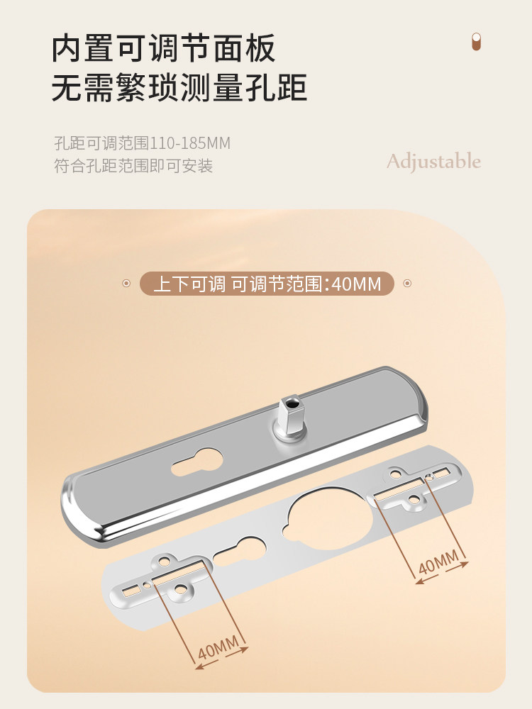 Single Tongue Door Lock, Universal for Home Use, Bedroom Door Lock, Door Handle, Room Interior Wooden Door, Stainless Steel, Silent