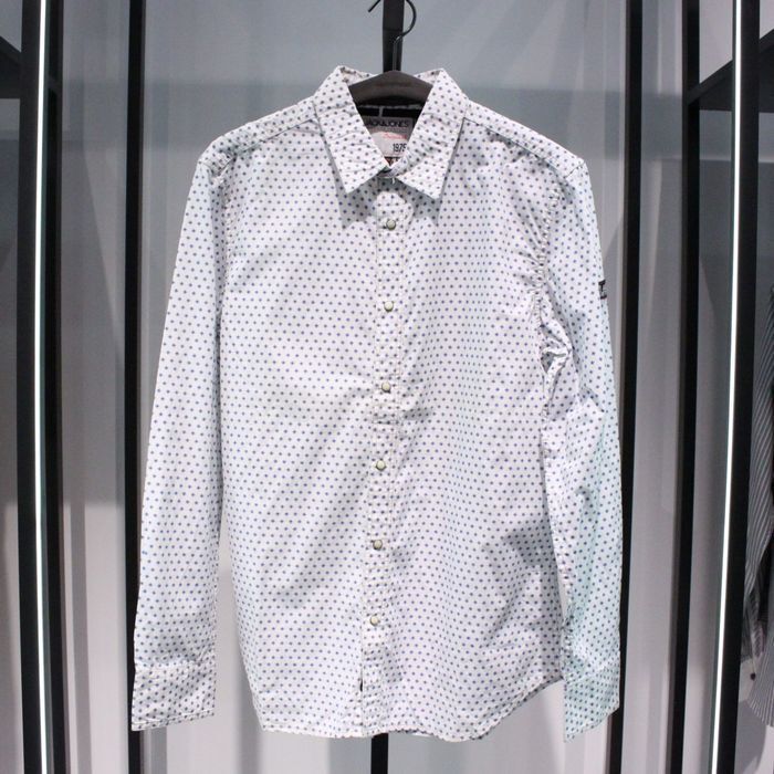 Jackjones Jack Jones Pointed Collar Daily Spring Business Casual Blue Slim Cotton Long-Sleeved Shirt