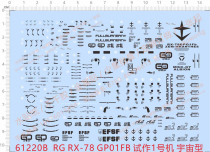 Up to model RG RX-78 GP01FB try to make 1 machine space type special water patch (61220B)