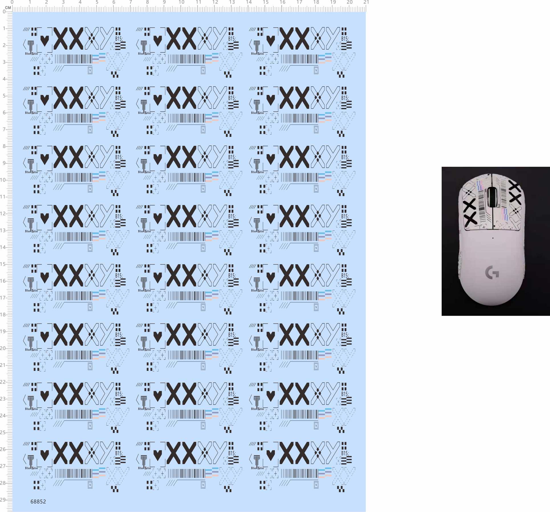 Slide Mouse Sticker XXXY Red Hearts Black Hearts Design Concept (Universal Sign) Special Water Sticker (68852)