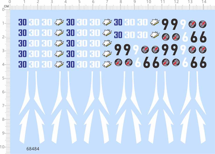 Car Model High Intelligent Square Stroke Racing (race car number) Universal logo special water sticker (68484)