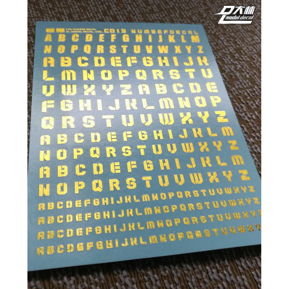 DL] Dalin C013 LETTER letter series English series (plating gold) special water sticker