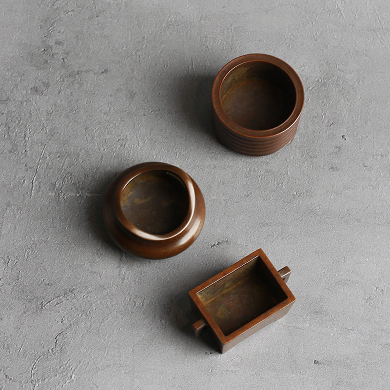 Qingsong Hall Soogyong Bronze Furnace Famous by Hu Qingsong for Bronze Incense Furnace Mini-Furnace Incense Incense Multisection Optional