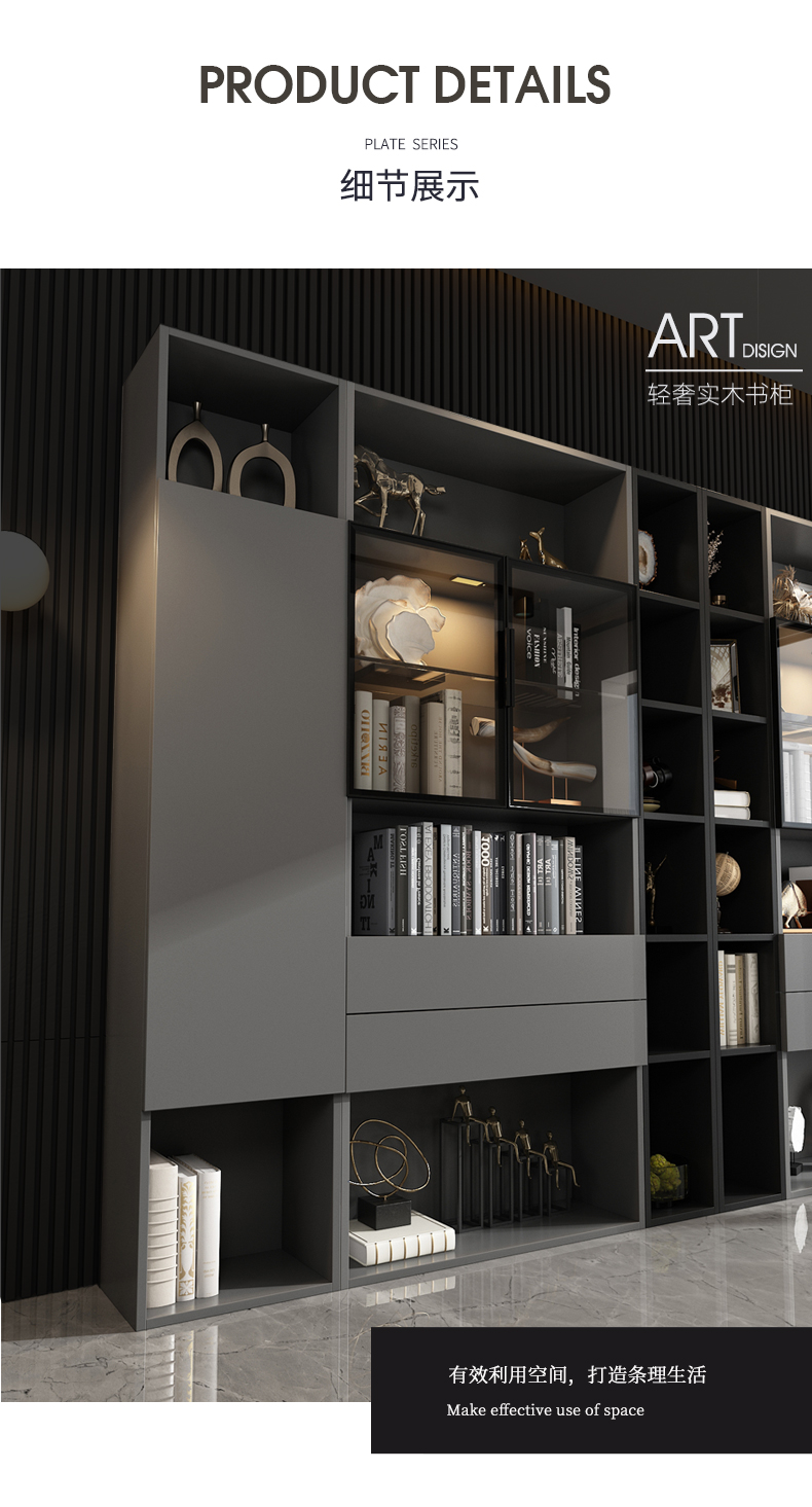 Nordic nhiều lớp gỗ tủ sách tủ hiện đại nhỏ gọn với cửa ra vào kết hợp miễn phí kệ sách kệ giá rẻ - Buồng tủ giày giá rẻ