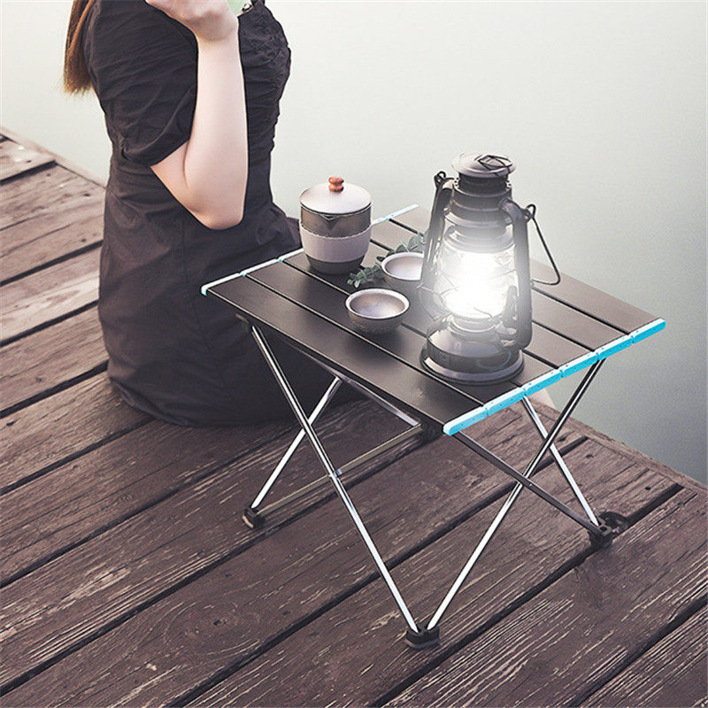 Outdoor folding table portable ultra-light picnic all aluminum alloy barbecue camping self-driving tour board and chair car wild