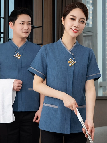 Летний комнатный лонгслив для работы для отеля, нарукавники, комплект, короткий рукав