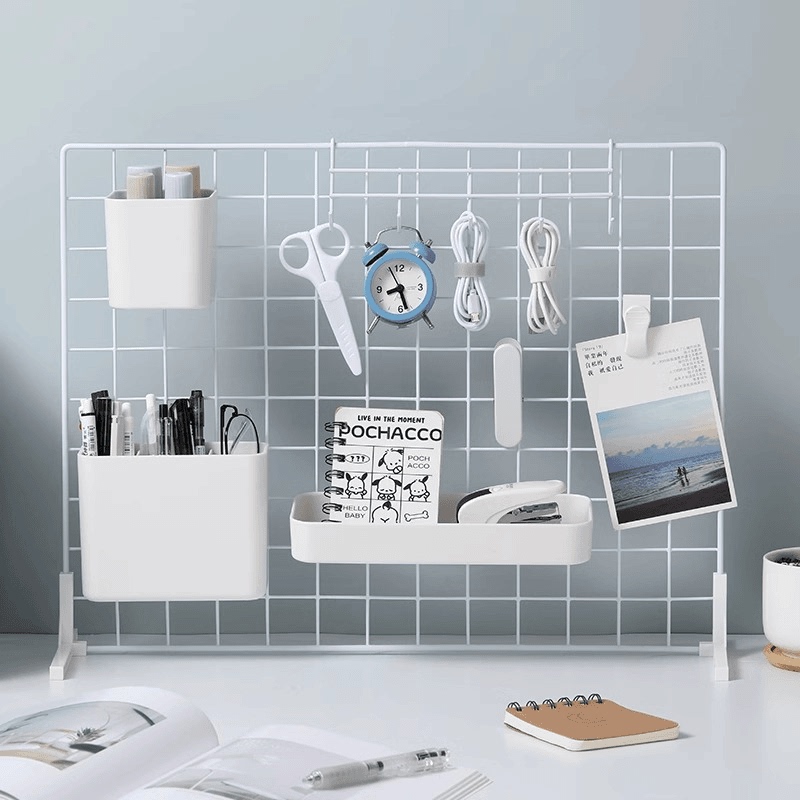 Grid Storage Rack Iron Grid Wire Mesh Decorative Display Rack Creative Kindergarten Wall Grid Rack Standable