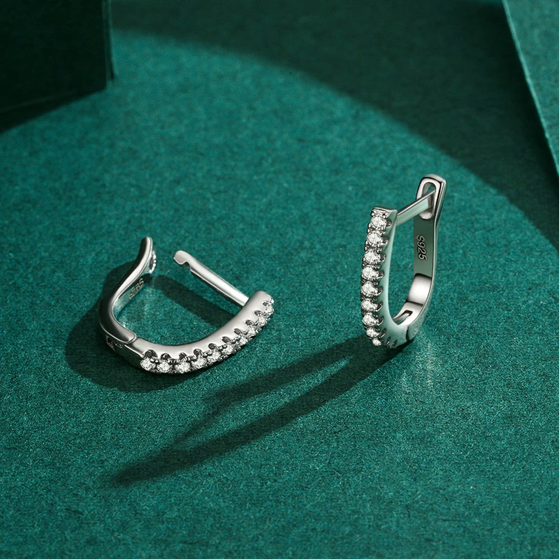 Cute earrings, silver 925 sample, micro incrustation