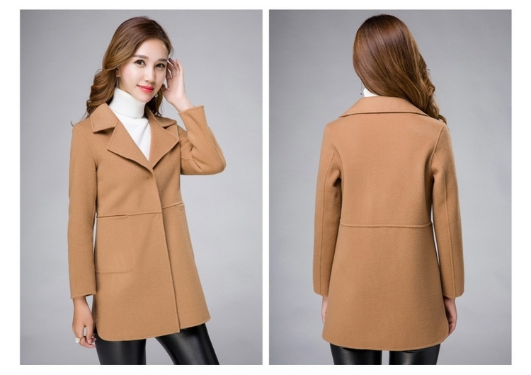 Áo len len Hengyuanxiang nữ mùa thu và mùa đông len dài phần Nizi áo hai mặt cashmere xu hướng quần áo màu đỏ - Áo len lót đôi áo khoác da lộn nữ
