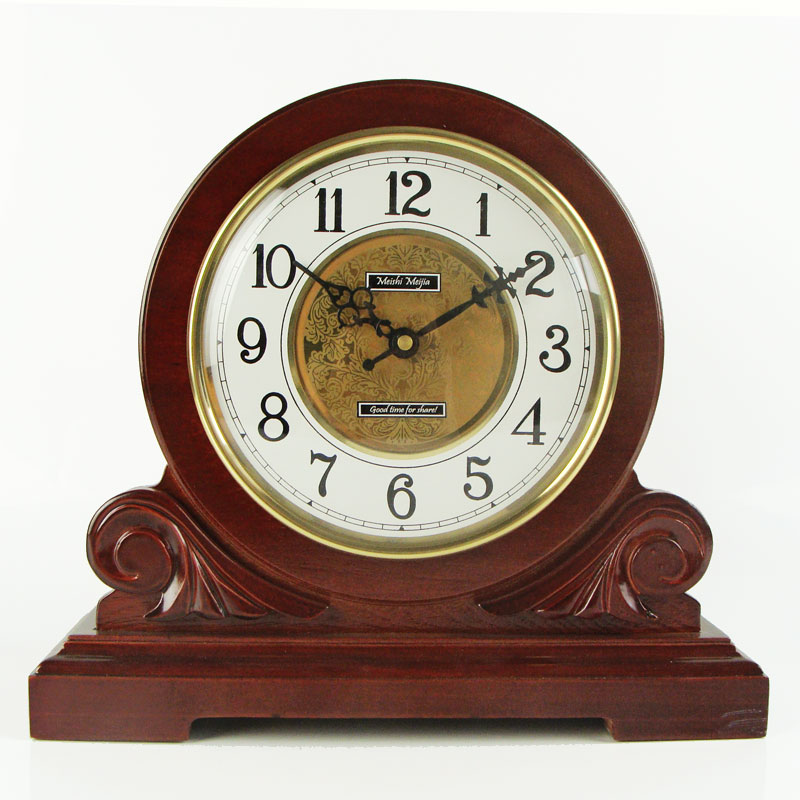 New product Hui * American music table clock European retro wooden table clock Living room study TV cabinet ornaments T0104