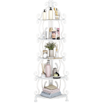 Bathroom storage rack bathroom three-corner floor-to-ceiling toilet toilet storage rack artifact toilet corner storage 11