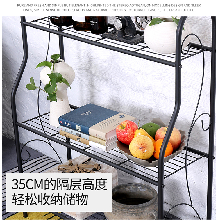 Sàn hoa đứng Sorno Sắt nhiều lớp phòng khách ban công chậu hoa treo tường giá treo củ cải xanh - Kệ mẫu giá sách đẹp