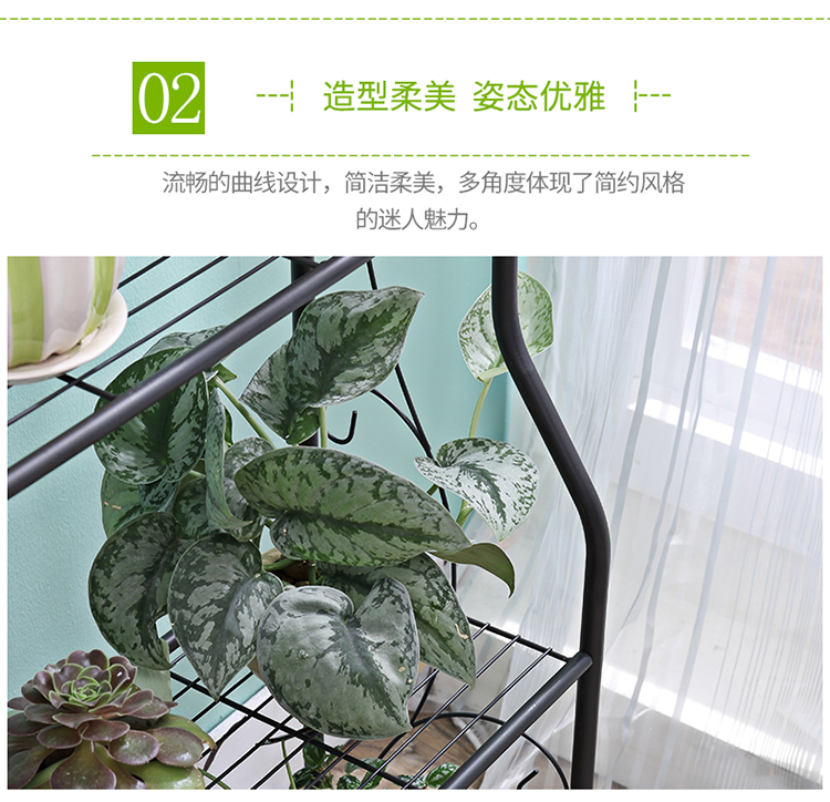 Sàn hoa đứng Sorno Sắt nhiều lớp phòng khách ban công chậu hoa treo tường giá treo củ cải xanh - Kệ mẫu giá sách đẹp