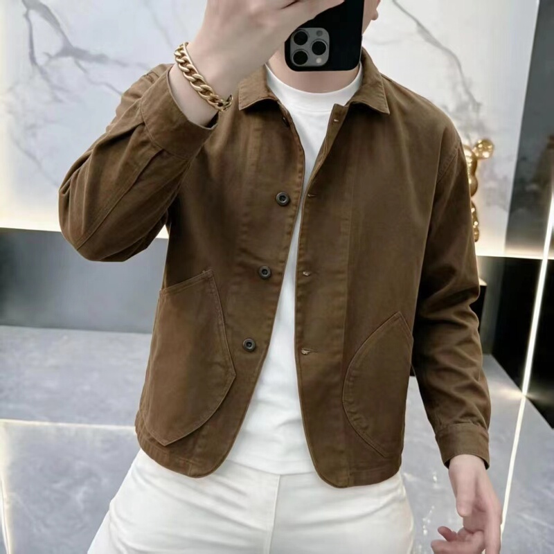 Spring and Autumn 3D Pocket Jacket for Men, Thin Casual Trendy Light Luxury Stylish New Jacket for Men