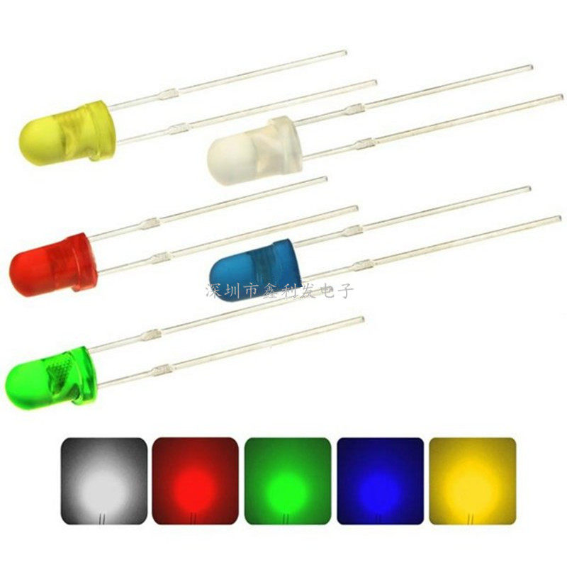 5mm LED light pearl LED light LED element package F5 red green yellow blue white 5 types each of 20 total 100