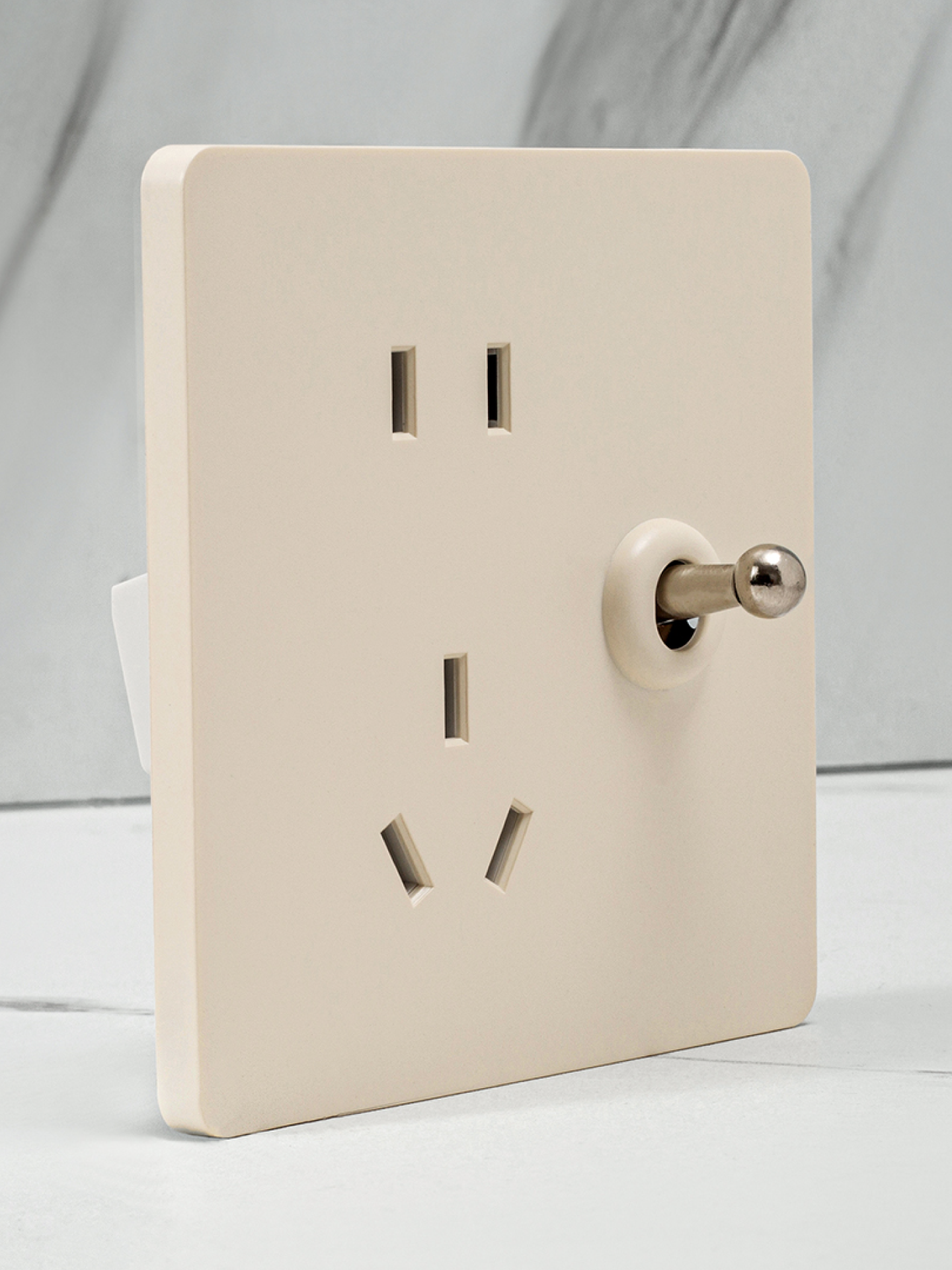 Pialt Silver Lever + Cream Style Brass Toggle Switch Suitable for Cocoa Cream/ Spring Rain Switch Socket