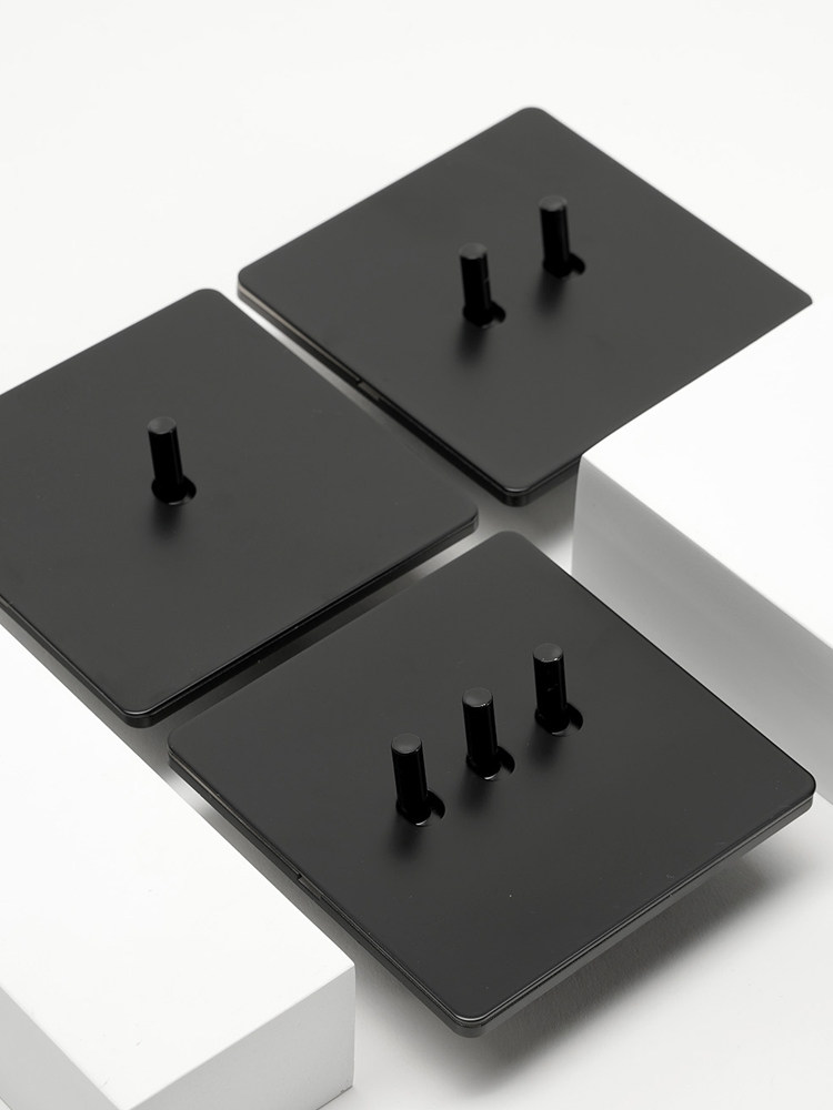 Pialt Black Short Lever Matte Household Switch Retro Toggle Switch Socket Panel Wall Concealed Single Switch