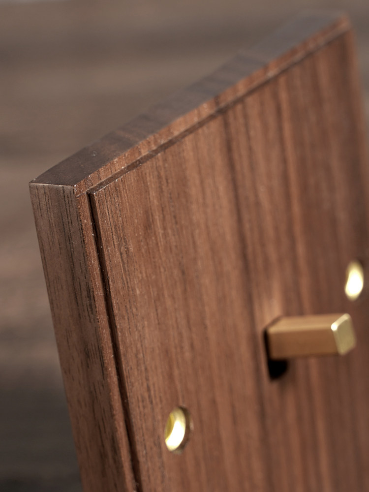 Pialt[Beihangjiao]Black Walnut Solid Wood Panel Brass Lever Retro Switch 86 Type Single Switch Putian