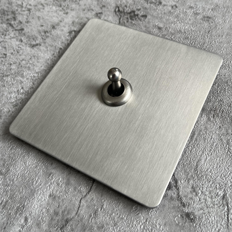PIALT 86 stainless steel brushed matte household switch retro lever socket panel concealed