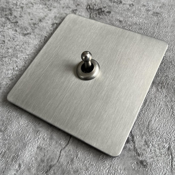 Pialt 86 Type Stainless Steel Brushed Matte Household Switch Retro Lever Socket Panel Concealed Installation
