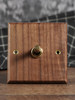 Pialt [Knurled Lever] Solid Wood Switch Brass Socket Black Walnut Vintage Homestay Wood Grain Single Switch