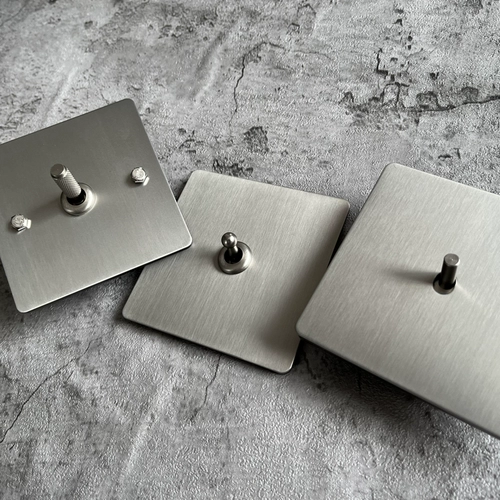 Pialt 86 рисунок из нержавеющей стали матовой выключатель для дома ретро -рычаг панели темная установка