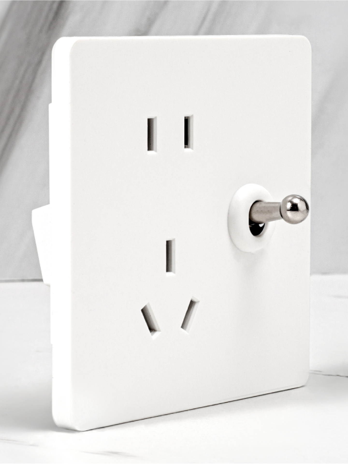 Silver Rod + Matte White Pialt86 Type Home Decoration Switch, Retro Style, Suitable for Diamond White/Pearl White Plastic Panel