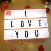Pink A4 Light Box+Black Letter Card набор
