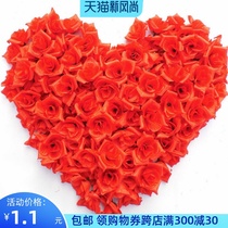 Rose petal candle Birthday decoration Red fake flower confession diy manufacturing Romantic creative decoration simulation flower