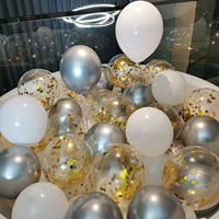 Пельмени белый x10+металлический серебро x10+золотой шар для блеска x10 бесплатный объем ленты