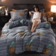 Mùa đông dày gia đình ấm áp nhung san hô bốn luật Levin cashmere flannel tấm hai mặt quilt giường 1.8m - Bộ đồ giường bốn mảnh