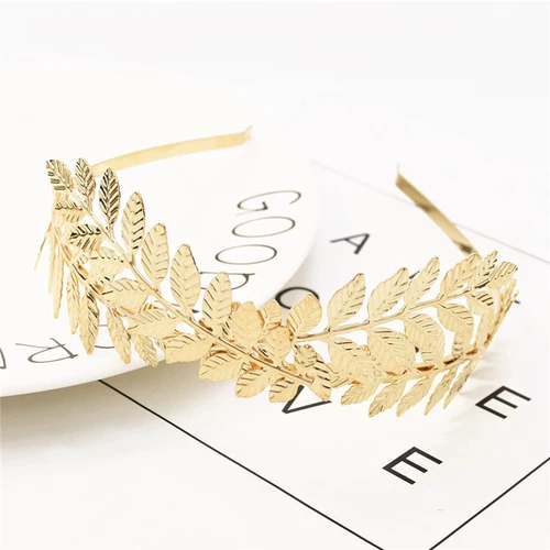 Золотой металлический ободок, аксессуар для волос для невесты, повязка на голову, европейский стиль