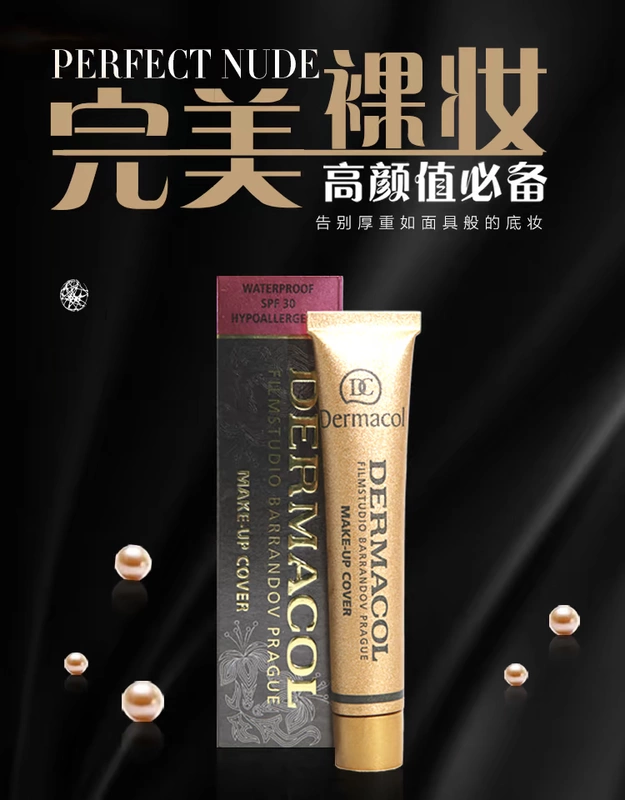 Chen Xue Karma Dermacol Small Golden Tube Che khuyết điểm 30g Siêu che khuyết điểm Không thấm nước Không trang điểm