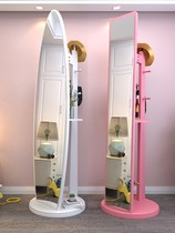 Mirror full-length mirror dressing mirror floor-to-ceiling mirror home simple Nordic fitting mirror girls bedroom mobile large three-dimensional mirror