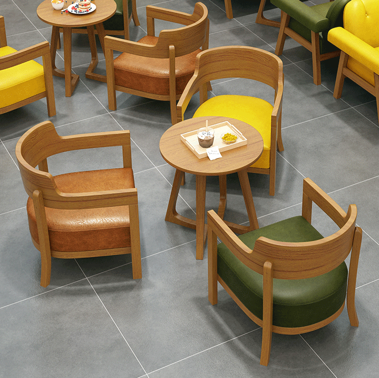 Simple and casual Western food Man Cafe Milk Tea Dessert Shop Rest Area Reception Negotiation Solid Wood Sofa Table and Chair Combination