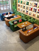 Western food cafe card seat sofa table and chair combination American theme wine bar negotiation area milk tea shop wall sofa