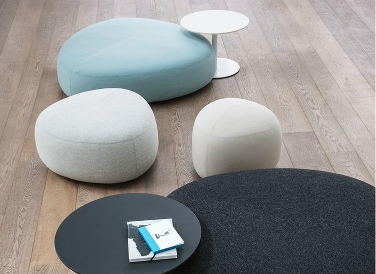 Nordic new creative fashion color fabric simple special-shaped leisure reception early education lazy cobblestone sofa stool