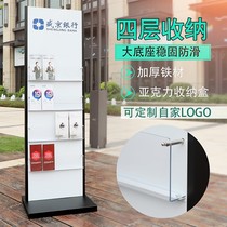 Magazine rack floor newspaper rack acrylic propaganda folding information rack high-end bank display rack book rack customized