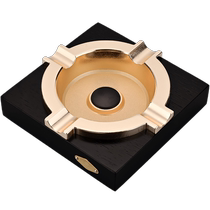 CIGARLOONG cigar ashtray large diameter solid wood creative frosted gold household cigarette dish CL-3016