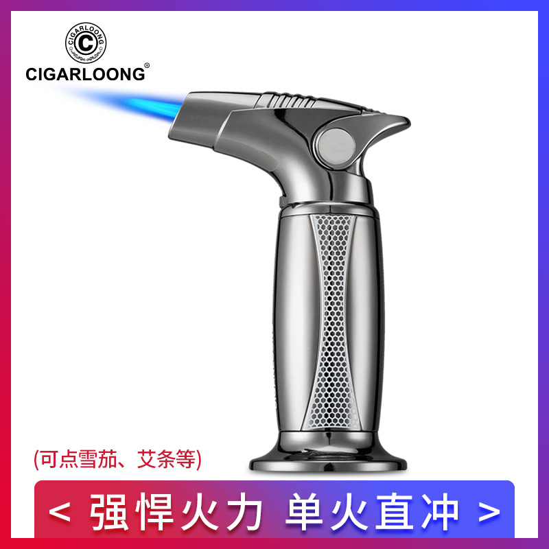 CIGARLOONG EGGPLANT CIGAR LIGHTER Windproof Straight Flush Outdoor Baking Barbecue Creative Cigar Point Cigarettes