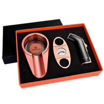 CIGARLOONG lighter cigar cutter ashtray set stainless steel scissors double-barreled lighter