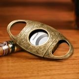 Ножницы для сигар CIGALOONG, зажигалка, портативный резак для сигар, изысканно резные бронзовые ножницы для сигар